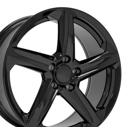 19" Replica Wheel CV02D Fits Chevrolet C8 Corvette 19x8.5 Gloss Black Wheel