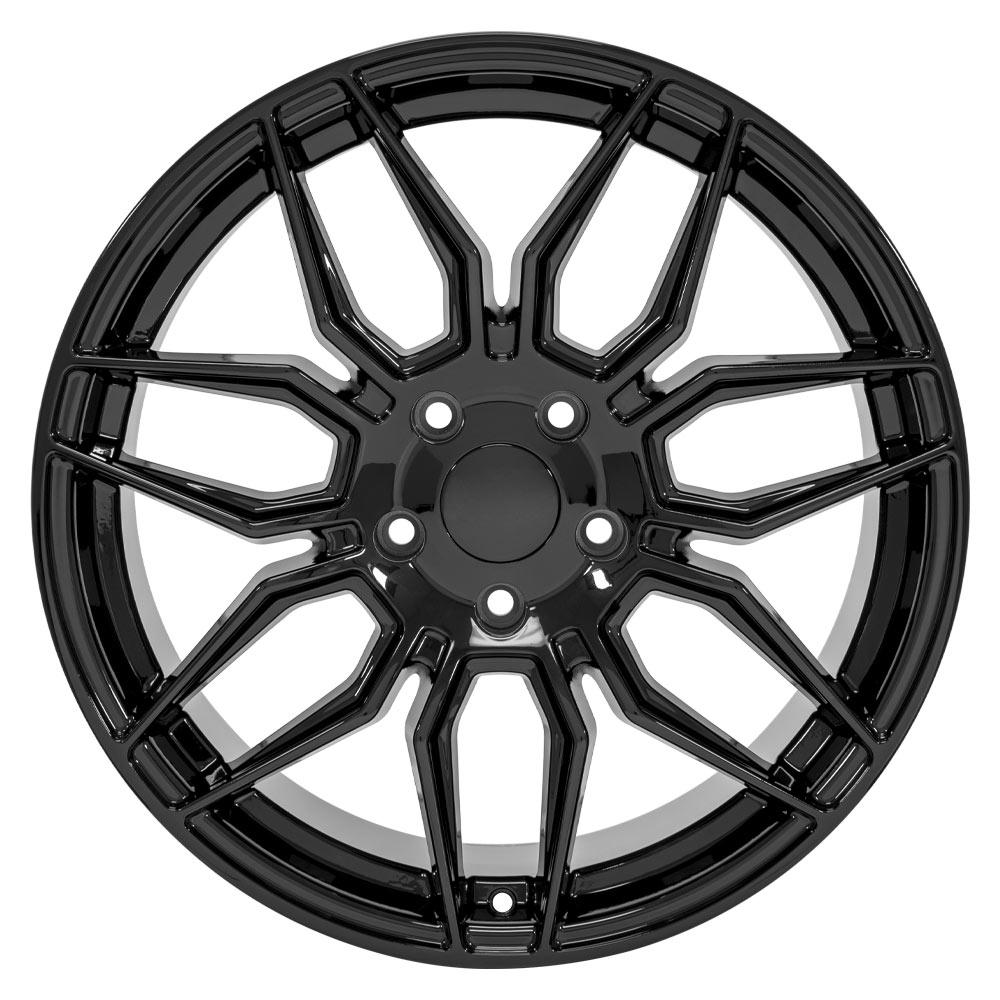 19" Replica Wheel CV03C Fits Chevrolet C7 Corvette 19x10 Gloss Black Wheel