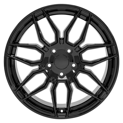 19" Replica Wheel CV03C Fits Chevrolet C7 Corvette 19x10 Gloss Black Wheel
