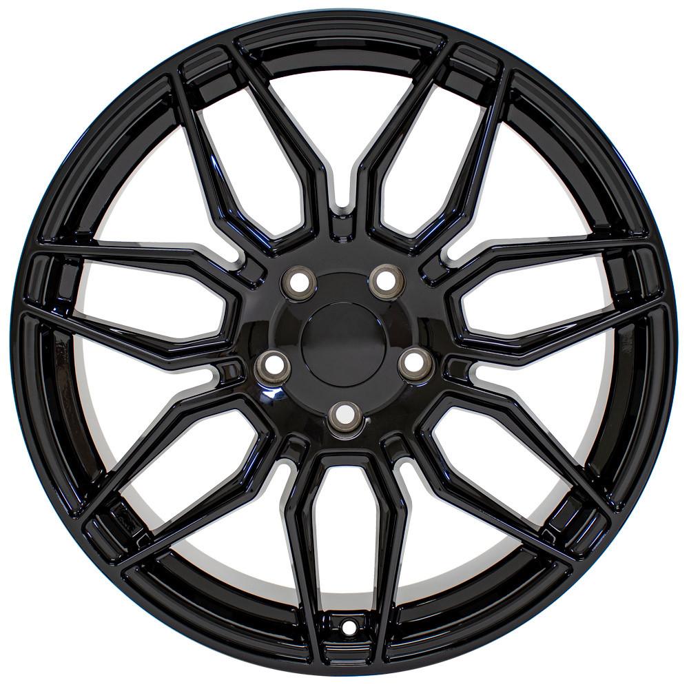19" Replica Wheel CV03D Fits Chevrolet C8 Corvette 19x8.5 Gloss Black Wheel
