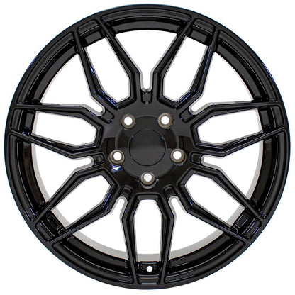 19" Replica Wheel CV03D Fits Chevrolet C8 Corvette 19x8.5 Gloss Black Wheel