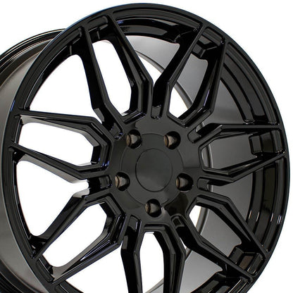 19" Replica Wheel CV03D Fits Chevrolet C8 Corvette 19x8.5 Gloss Black Wheel