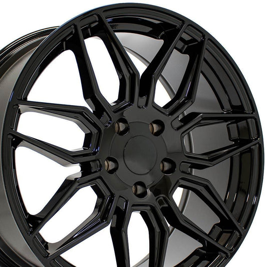 19" Replica Wheel CV03D Fits Chevrolet C8 Corvette 19x8.5 Gloss Black Wheel