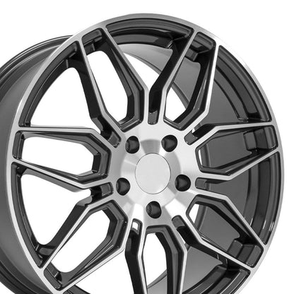 19" Replica Wheel CV03D Fits Chevrolet C8 Corvette 19x8.5 Gunmetal Machined Wheel