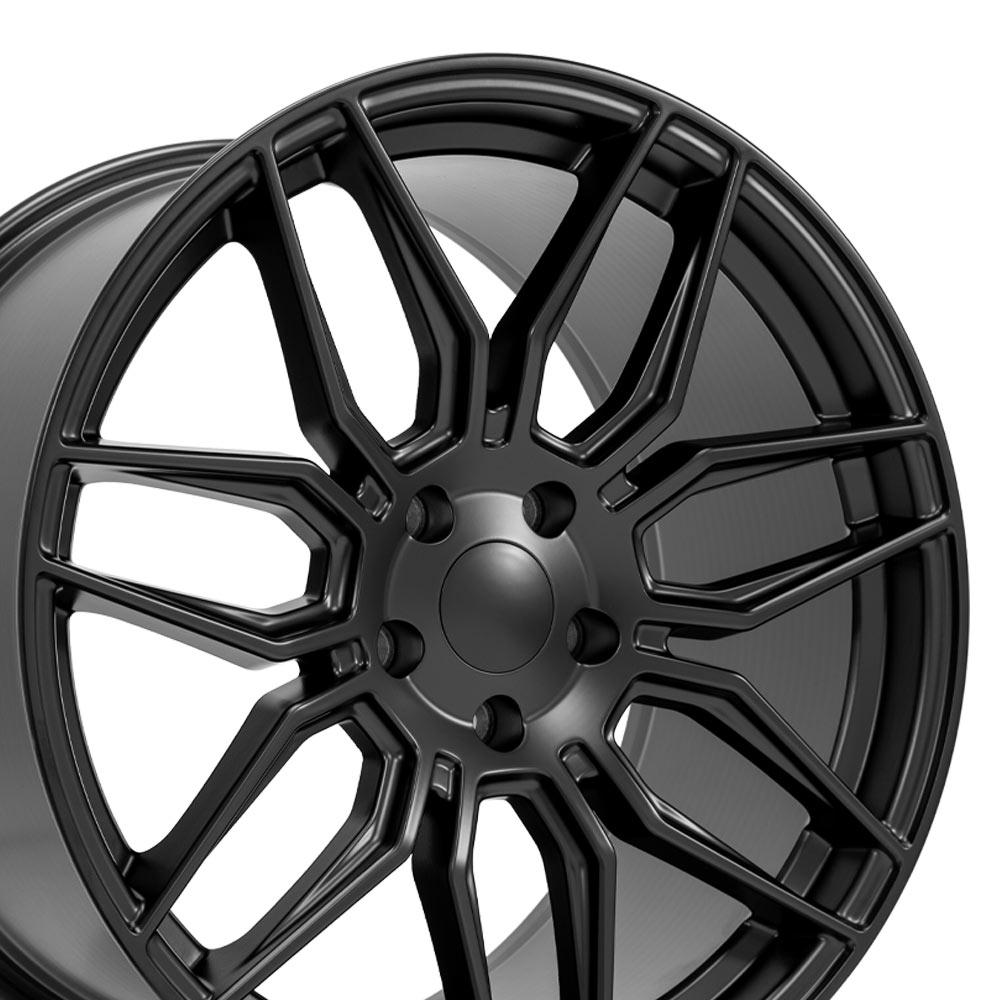 20" Replica Wheel CV03D Fits Chevrolet C8 Corvette 20x11 Satin Black Wheel
