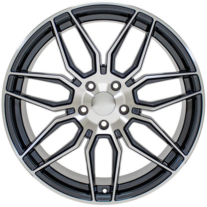20" Replica Wheel CV03D Fits Chevrolet C8 Corvette 20x11 Gunmetal Machined Wheel
