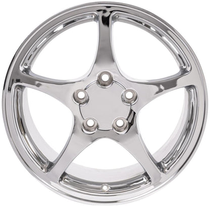 17" Replica Wheel CV05 Fits Chevrolet Corvette C5 17x8.5 Chrome Wheel