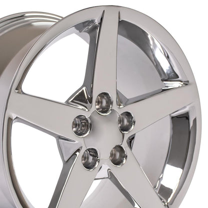 18" Replica Wheel CV06 Fits Chevrolet Corvette C6 18x9.5 Chrome Wheel