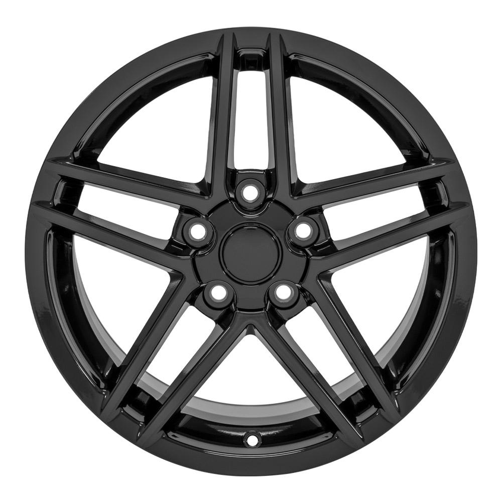 17" Replica Wheel CV07A Fits Chevrolet Corvette C6 Z06 17x9.5 Black Wheel
