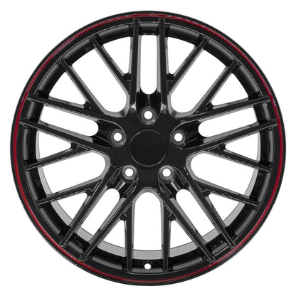 18" Replica Wheel CV08A Fits Chevrolet Corvette C6 ZR1 18x10.5 Redline Wheel