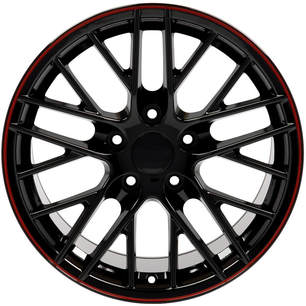 18" Replica Wheel CV08B Fits Chevrolet Corvette C6 ZR1 18x8.5 Redline Wheel