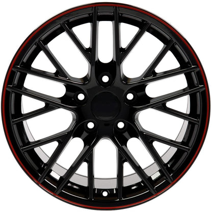 18" Replica Wheel CV08B Fits Chevrolet Corvette C6 ZR1 18x8.5 Redline Wheel