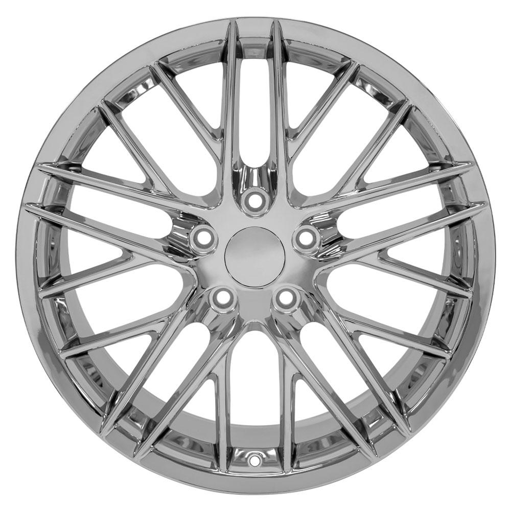 19" Replica Wheel CV08B Fits Chevrolet Corvette C6 ZR1 19x10 Chrome Wheel