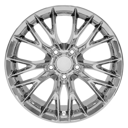 18" Replica Wheel CV22 Fits Chevrolet Corvette C7 Z06 18x10.5 Chrome Wheel