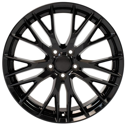 20" Replica Wheel CV22 Fits Chevrolet Corvette C7 Z06 20x10 Black Wheel