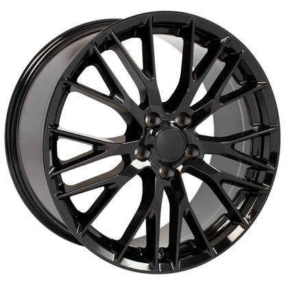 20" Replica Wheel CV22 Fits Chevrolet Corvette C7 Z06 20x10 Black Wheel