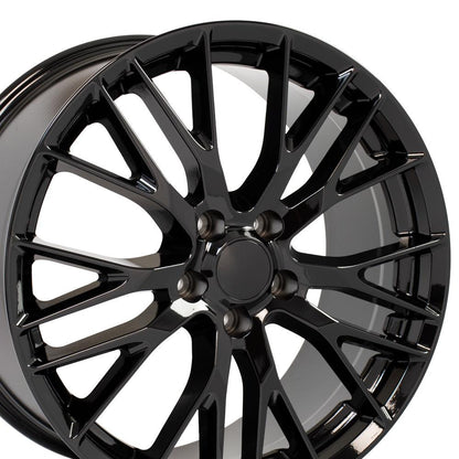 20" Replica Wheel CV22 Fits Chevrolet Corvette C7 Z06 20x10 Black Wheel