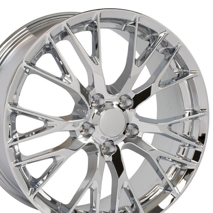 20" Replica Wheel CV22 Fits Chevrolet Corvette C7 Z06 20x10 Chrome Wheel