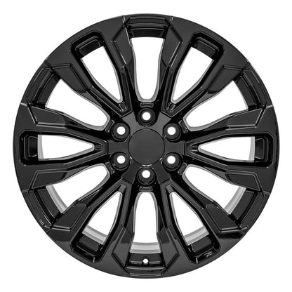 22" Replica Wheel CV30 Fits GMC Yukon 1500 22x9 Gloss Black Wheel