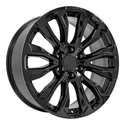 22" Replica Wheel CV30 Fits GMC Yukon 1500 22x9 Gloss Black Wheel