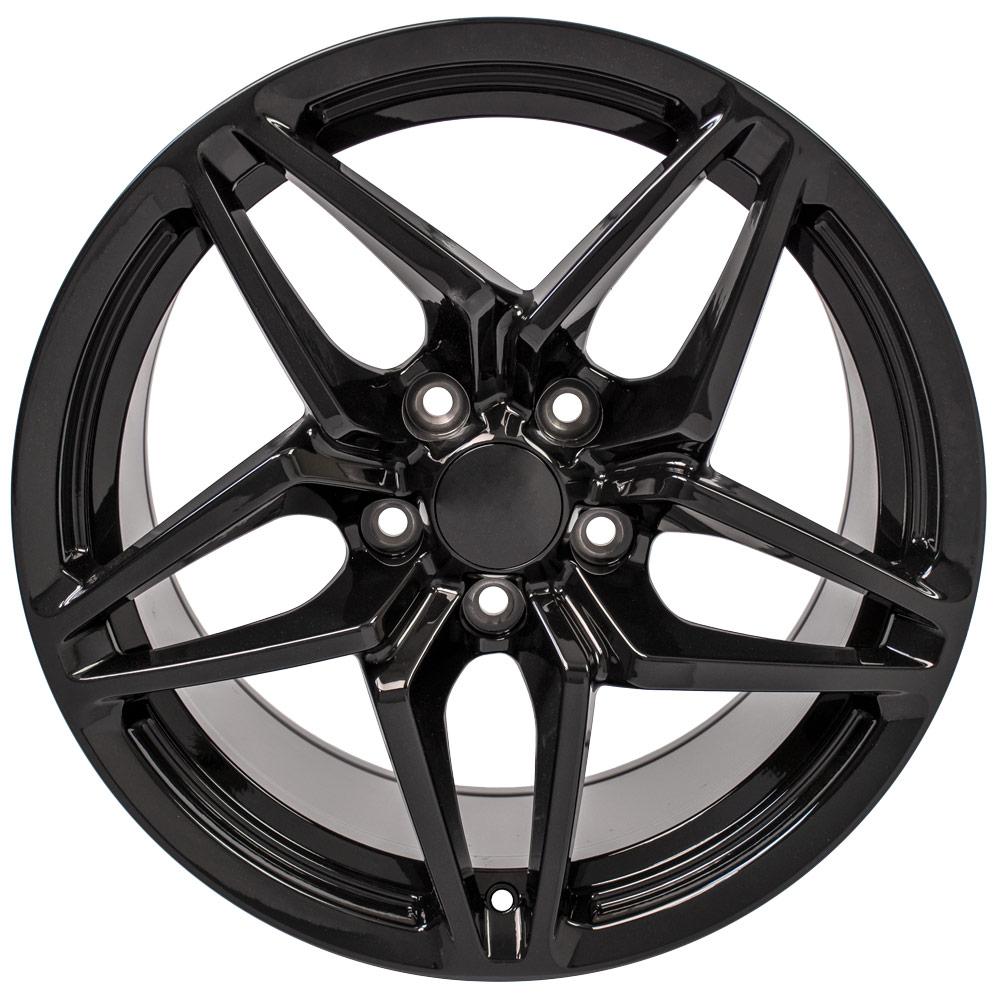 18" Replica Wheel CV31 Fits Chevrolet Corvette C7 ZR1 18x10.5 Black Wheel