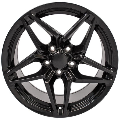 18" Replica Wheel CV31 Fits Chevrolet Corvette C7 ZR1 18x10.5 Black Wheel