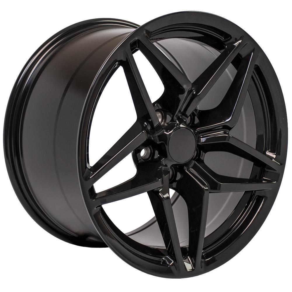 18" Replica Wheel CV31 Fits Chevrolet Corvette C7 ZR1 18x10.5 Black Wheel