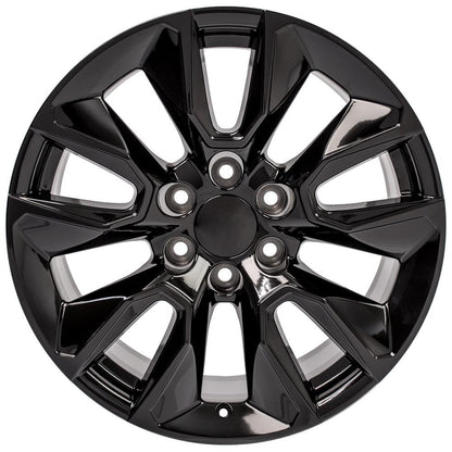 20" Replica Wheel CV32 Fits Chevrolet Silverado 20x9 Black Wheel