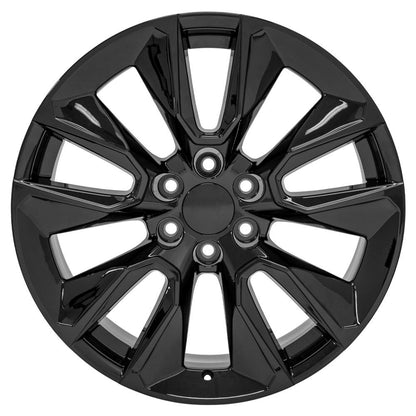 22" Replica Wheel CV32 Fits Chevrolet Silverado 1500 22x9 Black Wheel