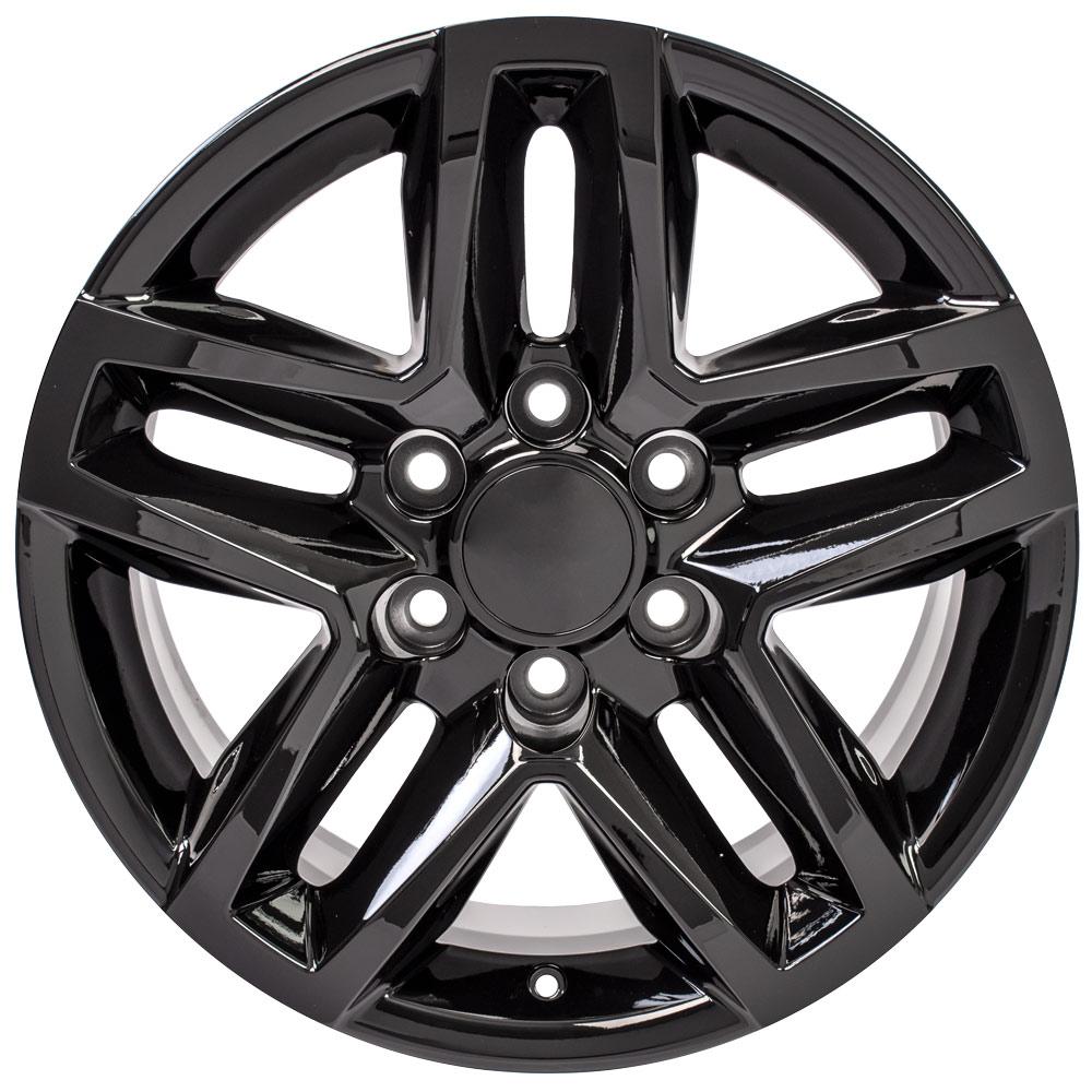 18" Replica Wheel CV34B Fits Chevrolet Silverado 18x8.5 Black Wheel