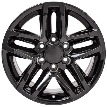 18" Replica Wheel CV34B Fits Chevrolet Silverado 18x8.5 Black Wheel