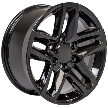 18" Replica Wheel CV34B Fits Chevrolet Silverado 18x8.5 Black Wheel