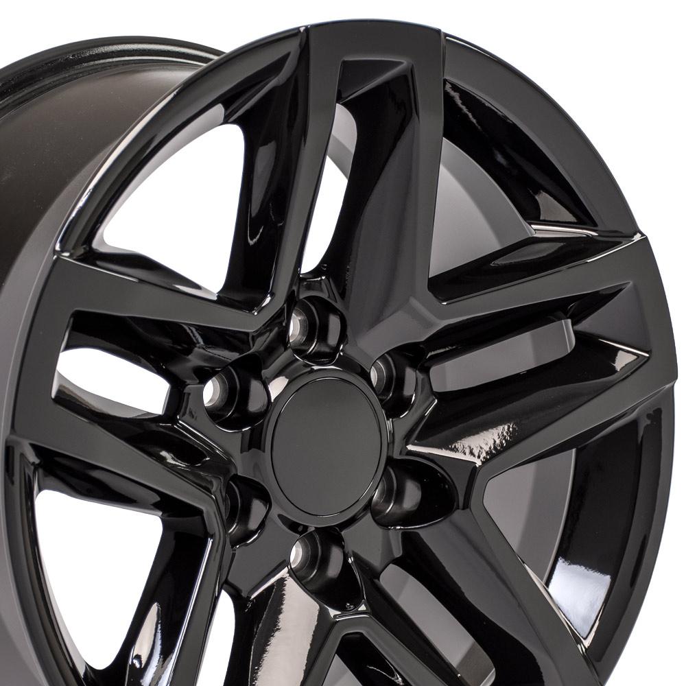 18" Replica Wheel CV34B Fits Chevrolet Silverado 18x8.5 Black Wheel