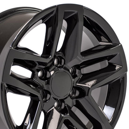 18" Replica Wheel CV34B Fits Chevrolet Silverado 18x8.5 Black Wheel