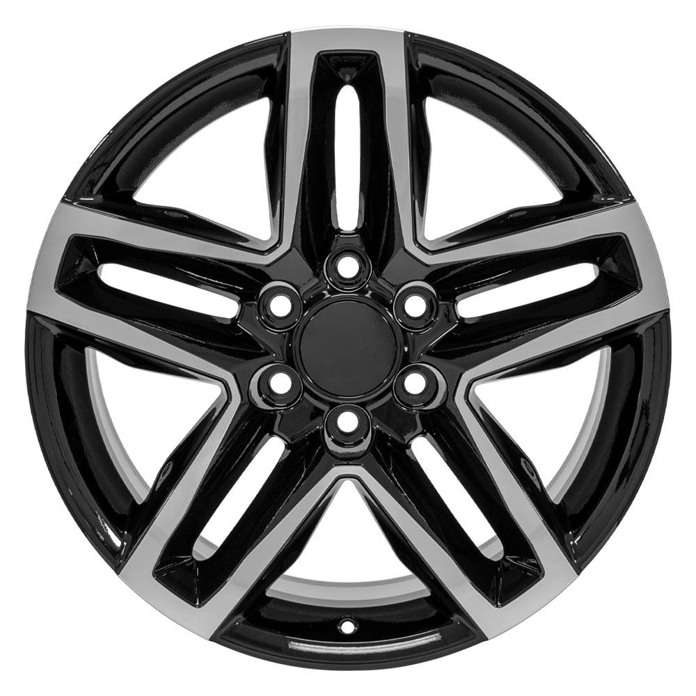 20" Replica Wheel CV34B Fits Chevrolet Silverado 1500 20x9 Black Machined Wheel