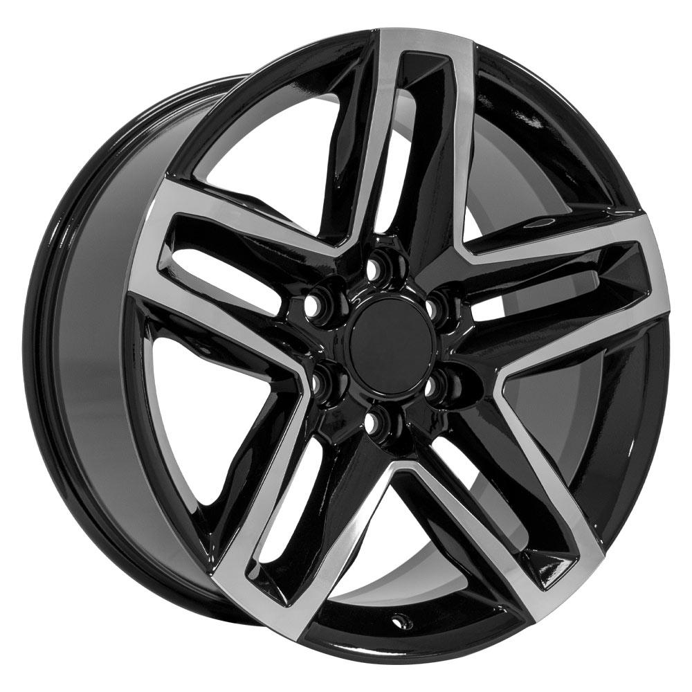 20" Replica Wheel CV34B Fits Chevrolet Silverado 1500 20x9 Black Machined Wheel