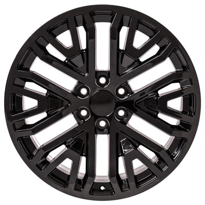 22" Replica Wheel CV37 Fits GMC Sierra 22x9 Black Wheel