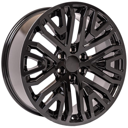 22" Replica Wheel CV37 Fits GMC Sierra 22x9 Black Wheel