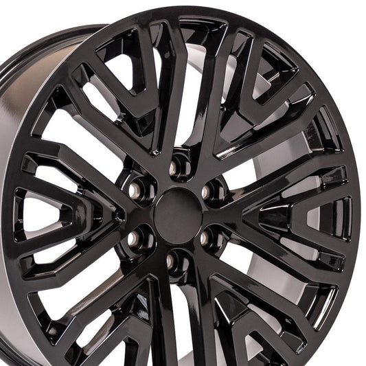 22" Replica Wheel CV37 Fits GMC Sierra 22x9 Black Wheel