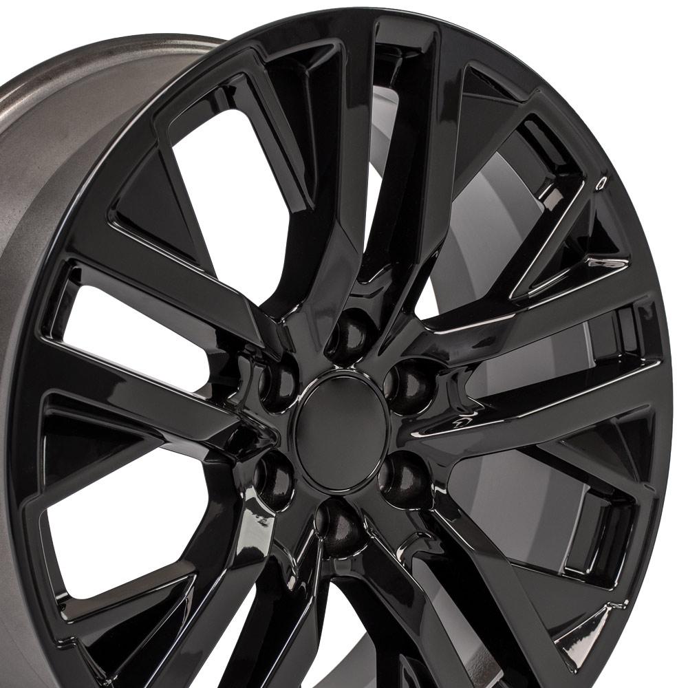 22" Replica Wheel CV38 Fits GMC Sierra 22x9 Black Wheel
