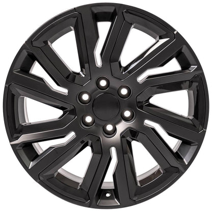 22" Replica Wheel CV39 Fits GMC Sierra 22x9 Satin w/Black Wheel