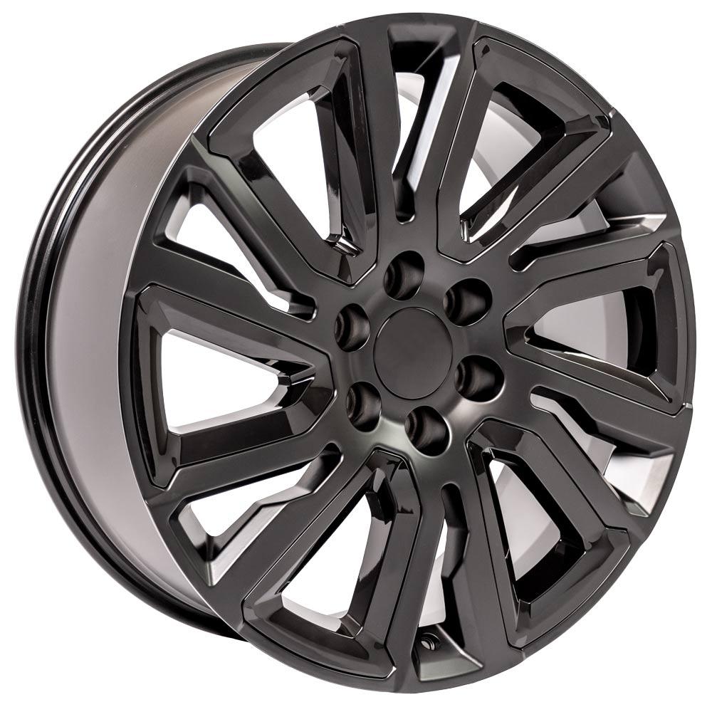 22" Replica Wheel CV39 Fits GMC Sierra 22x9 Satin w/Black Wheel