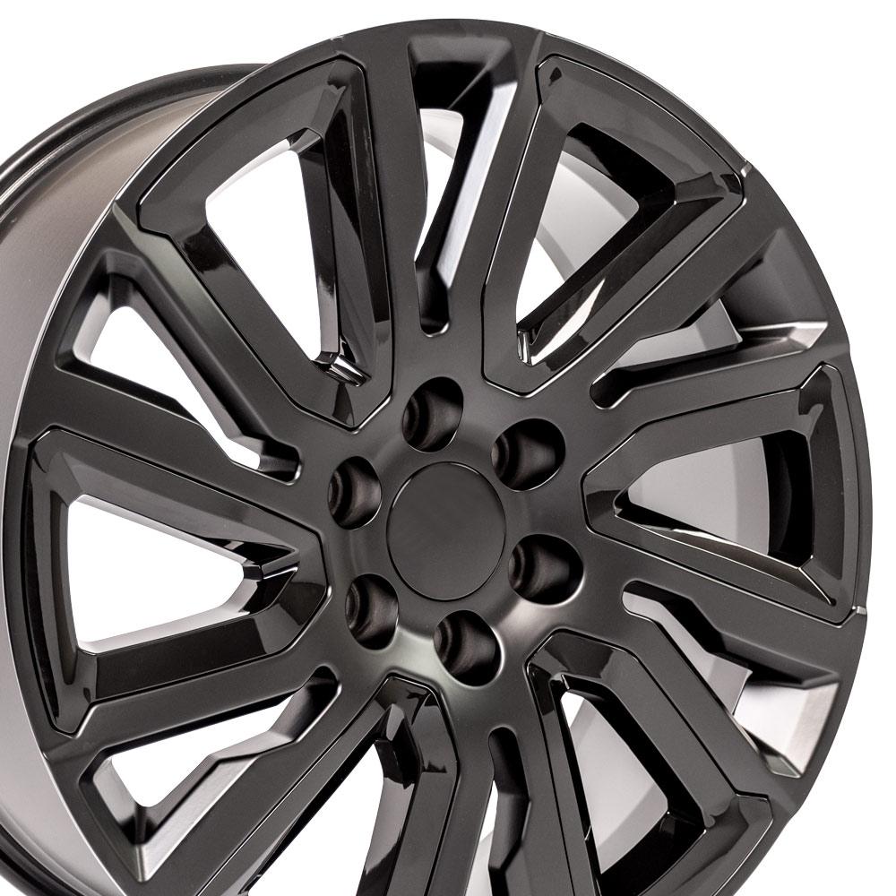 22" Replica Wheel CV39 Fits GMC Sierra 22x9 Satin w/Black Wheel