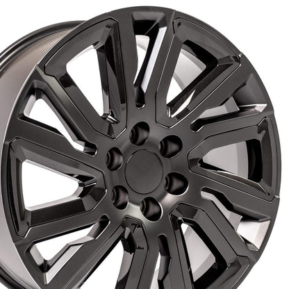 22" Replica Wheel CV39 Fits GMC Sierra 22x9 Satin w/Black Wheel