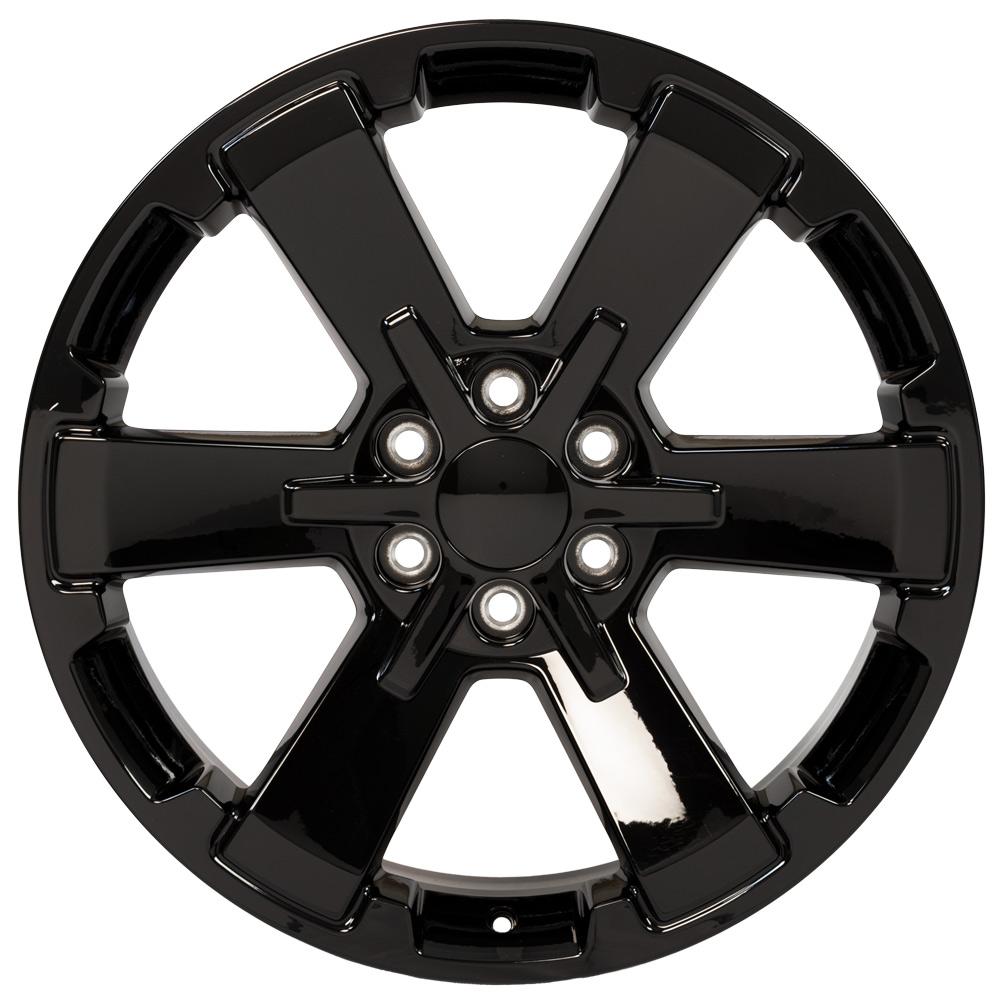 22" Replica Wheel CV41B Fits Chevy Silverado Rally 22x9 Gloss Black Wheel