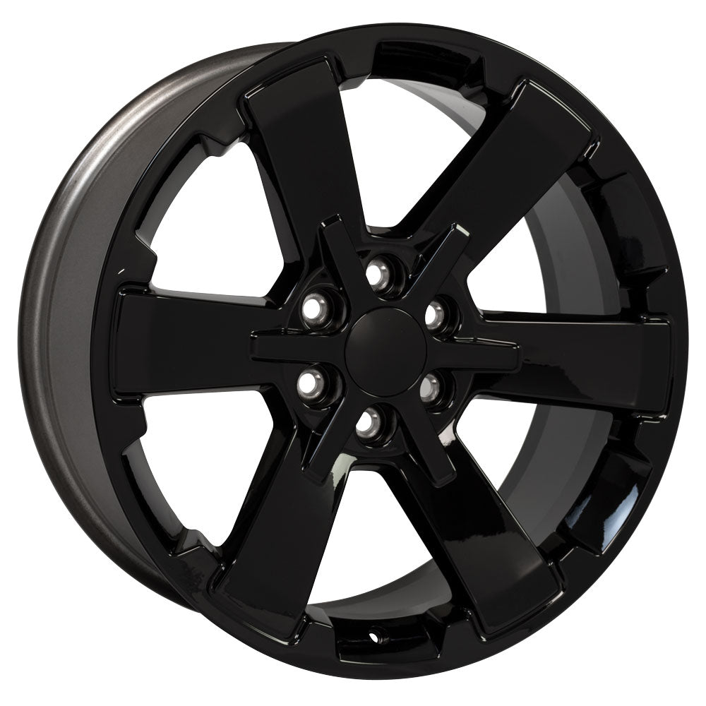 22" Replica Wheel CV41B Fits Chevy Silverado Rally 22x9 Gloss Black Wheel