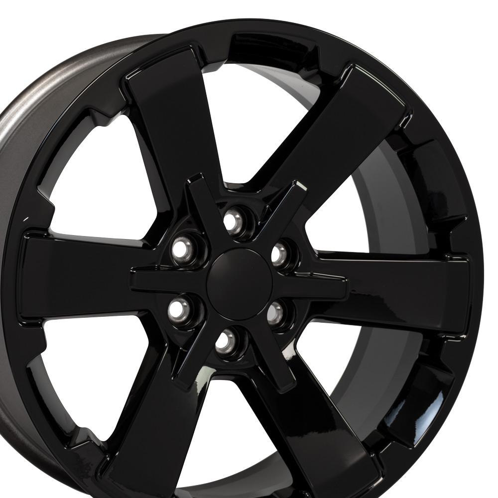 22" Replica Wheel CV41B Fits Chevy Silverado Rally 22x9 Gloss Black Wheel