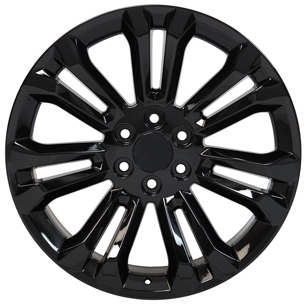 22" Replica Wheel CV43 Fits Chevrolet Silverado 22x9 Black Wheel