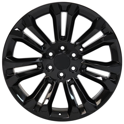 22" Replica Wheel CV43 Fits Chevrolet Silverado 22x9 Black Wheel
