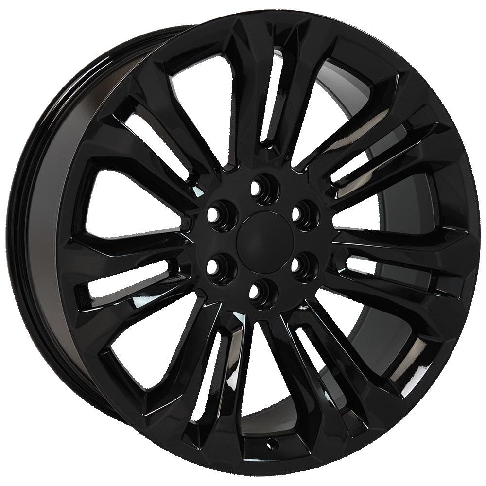 22" Replica Wheel CV43 Fits Chevrolet Silverado 22x9 Black Wheel